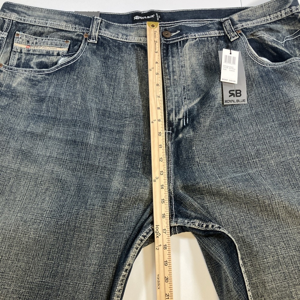 Royal Blue Brand Jeans Mens 52x32 Relaxed Fit Distressed Medium Wash NWT - Picture 16 of 16